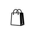 Shopping bag icon in black. Eco paper bag. Handbag icon. Vector on isolated white background. EPS 10. Shopping bag icon in black. Eco paper bag. Handbag icon. Vector on isolated white background. EPS 10